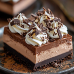 Layered Chocolate Mousse Brownies for Valentine’s Dessert