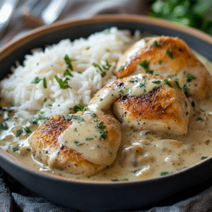 Easy Creamy Smothered Chicken and Rice 26 Easy Creamy Smothered Chicken and Rice