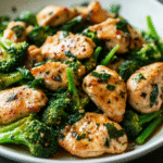 Garlic Chicken with Broccoli and Spinach
