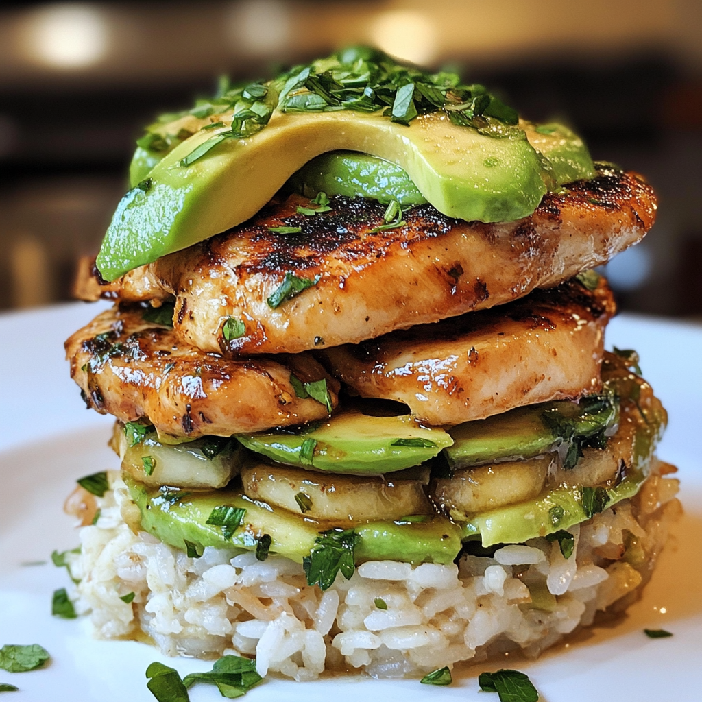 Honey Lime Chicken and Avocado Rice Stack 75 Honey Lime Chicken and Avocado Rice Stack