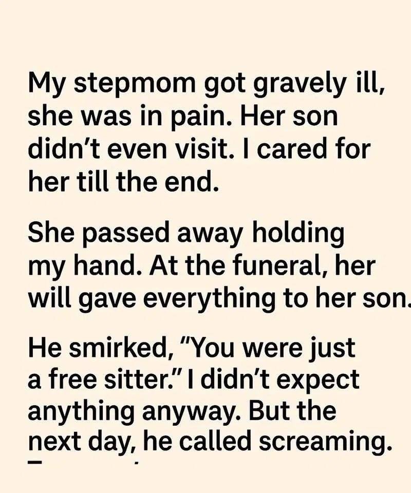 I hadn’t expected anything from her estate, so nothing surprised me.Pet loss support But the following day, her son called—furious, confused, practically shouting. While going through one of the old boxes his mother had left behind, he’d discovered a letter. It wasn’t addressed to him.It was addressed to me. In it, she thanked me for being patient and gentle with her during her weakest moments. She explained that she couldn’t change her will without stirring up more trouble, but she wanted me to know that what I gave her meant more than anything she could have passed down. She wrote that I had been her comfort, her steady presence, her sense of peace at the end. But that wasn’t why her son was upset. 25 IMG 20260123 WA0030