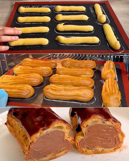 Chokolade-éclairs – Trin-for-trin-skrift till att göra dem perfekta 25 726575933 1631492344588526 2117838625849902515 n